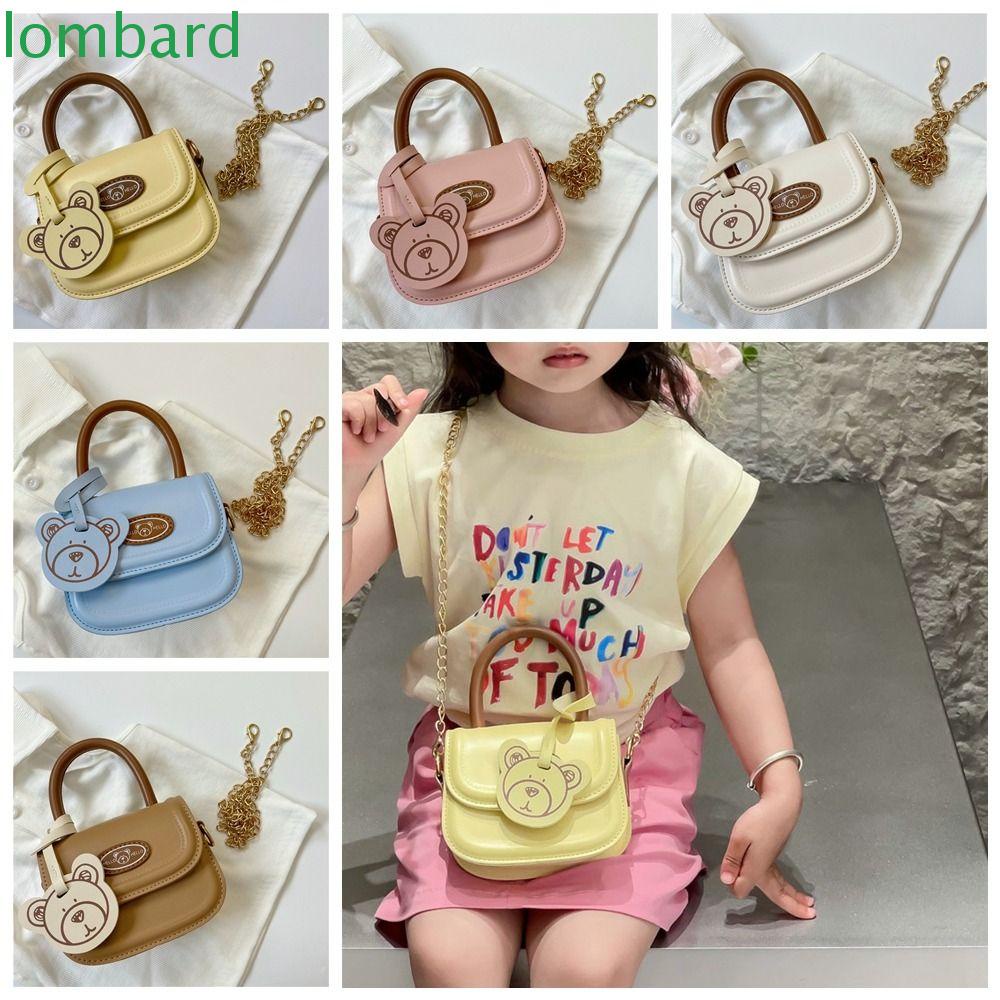 LOMBARD Túi Đeo Chéo Vai Hình Yên Ngựa Gấu Bằng Da PU Dễ Thương Cho Bé