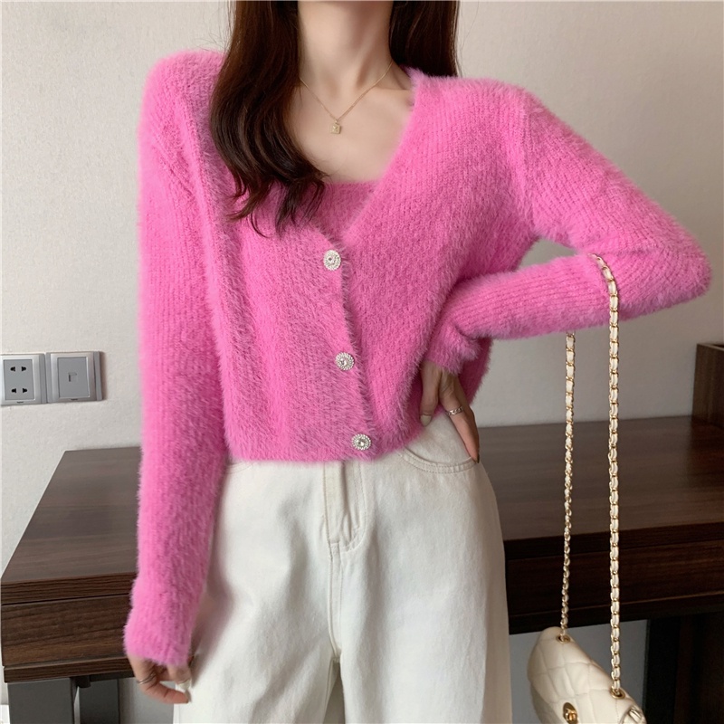 Bộ Áo Dệt Kim Dài Tay + Áo Khoác cardigan Xinh Xắn Dành Cho Nữ