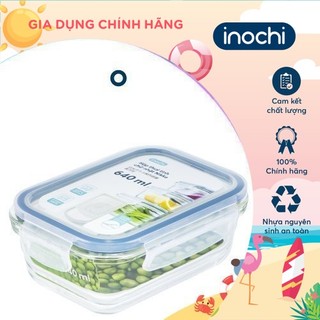 Hộp thuỷ tinh chữ nhật Inochi - Nikko 640 ml