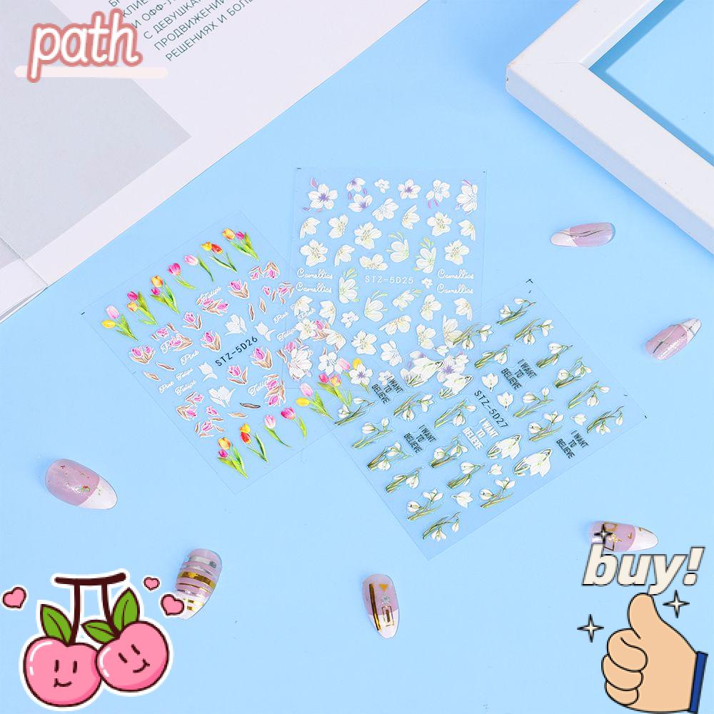 PATH Miếng Dán Dập Nổi Trang Trí Móng Tay Nghệ Thuật