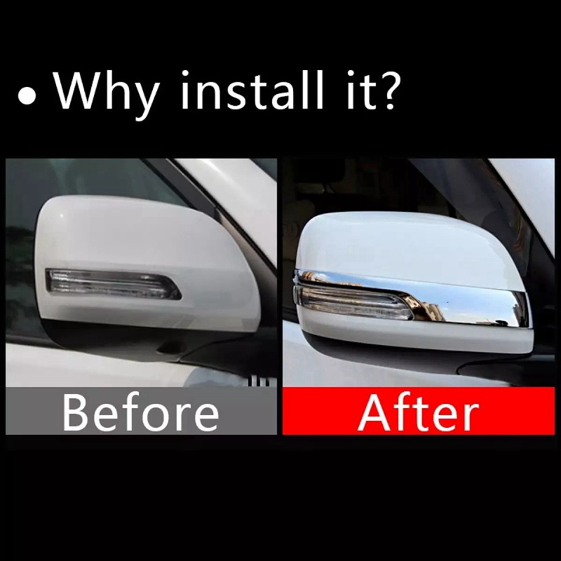 Miếng Dán Trang Trí Gương Chiếu Hậu Bằng Kim Loại Màu Bạc Cho Toyota Land Cruiser Prado 150 2010-2020