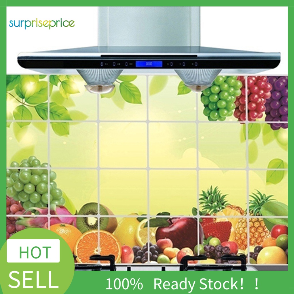 Sticker Dán Tường Chống Dầu Chống Thấm Nước Tự Dính Có Thể Tháo Rời Cho Nhà Bếp