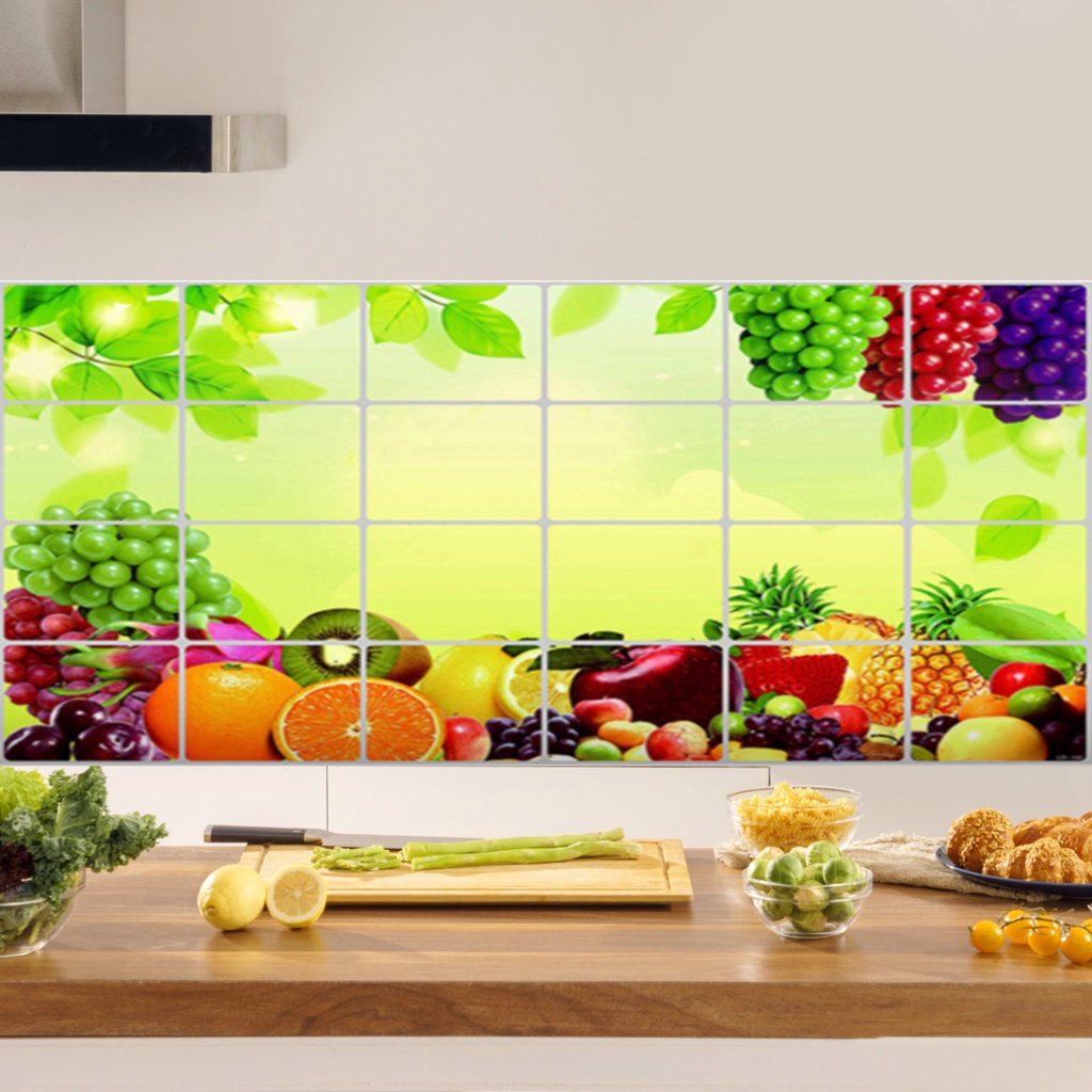 Sticker Dán Tường Chống Dầu Chống Thấm Nước Tự Dính Có Thể Tháo Rời Cho Nhà Bếp