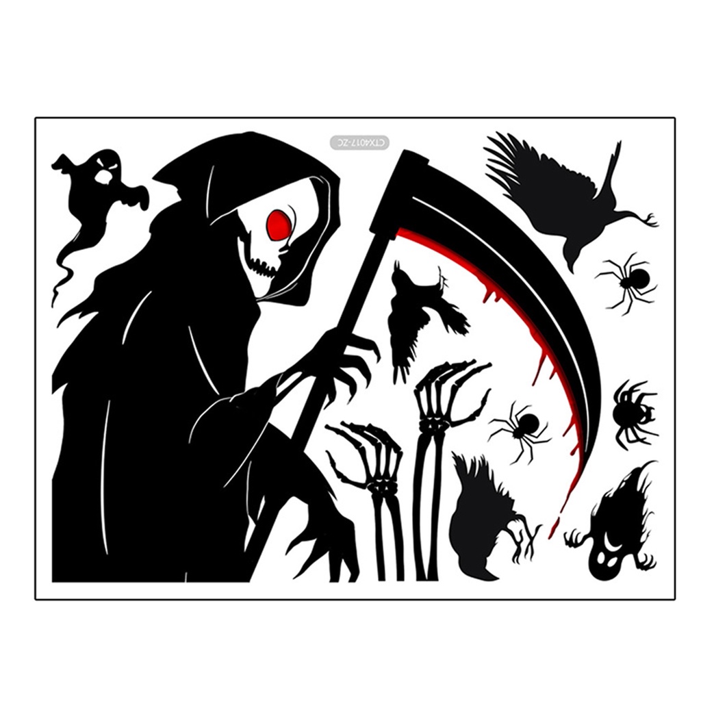 Miếng Dán Tường Hình Đầu Lâu / Ma Quái Trang Trí Nhà Cửa Dịp Halloween