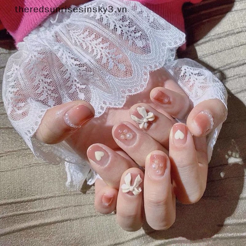 Bộ 50 HạT ĐíNh Trang Trí MóNg HìNh Nơ 3D 11x11mm