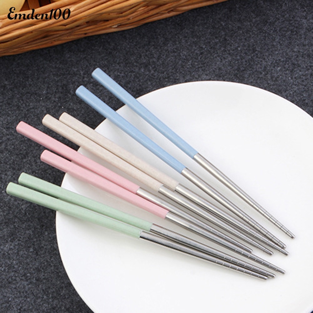 Đôi Đũa Bằng Thép Không Gỉ Chống Trượt Cách Nhiệt Tiện Dụng