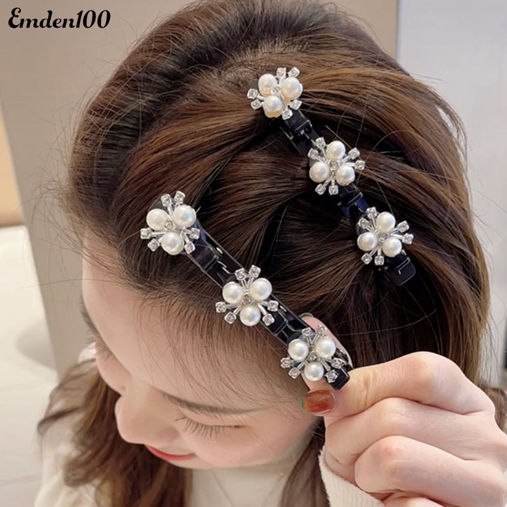 [EMDEN] Kẹp Tóc Bện Hình Cỏ Ba Lá Đàn Hồi Chống Trượt Chống Rơi Dễ Sử Dụng Sử Dụng Hàng Ngày