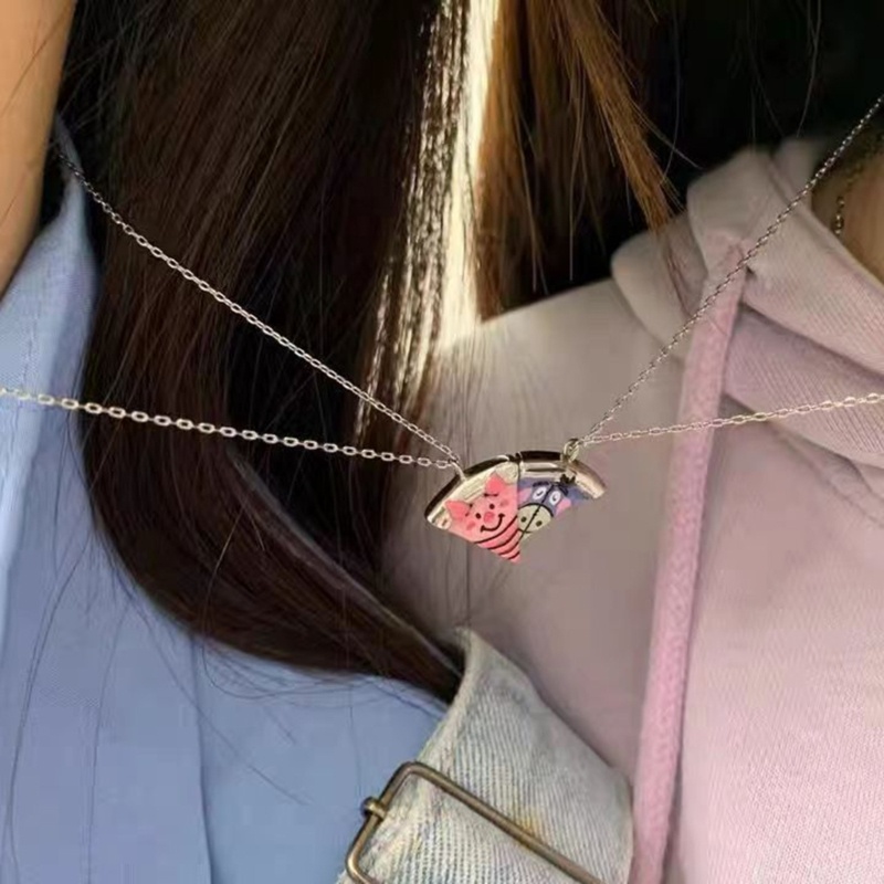 Nav 6 cái nam châm vòng cổ thu hút pizza mặt dây chuyền cặp đôi trang sức tình bạn