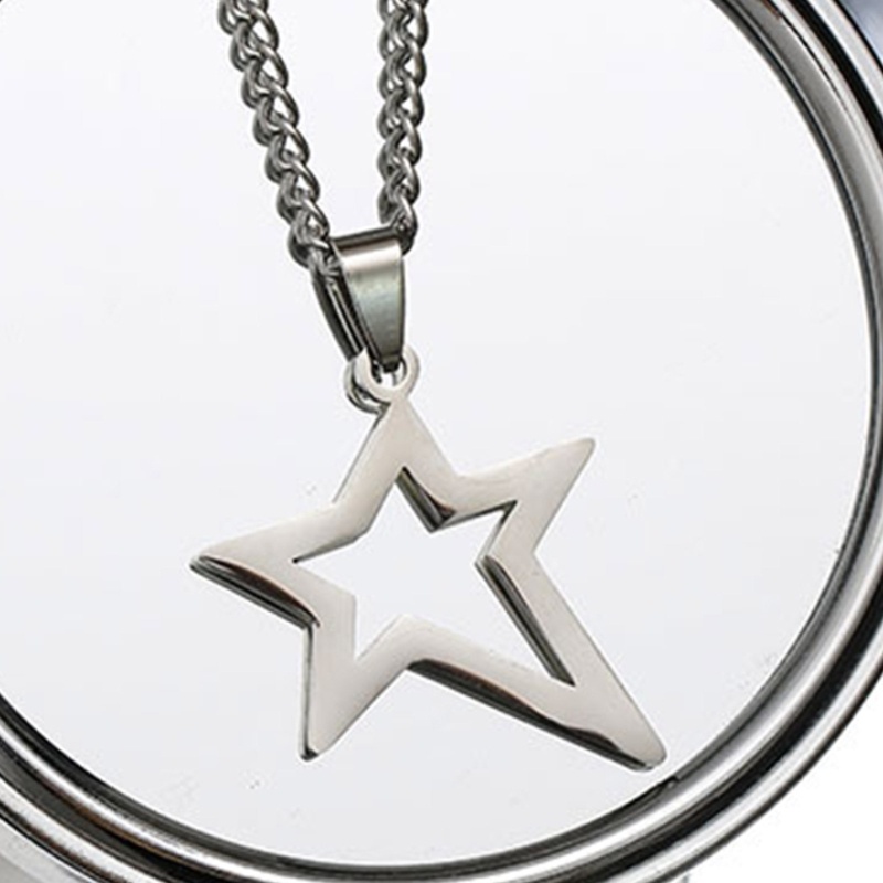Vòng cổ Hình Ngôi Sao Năm Cánh Bằng Thép Không Gỉ Phong Cách Hip hop Hàn Quốc