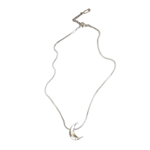 Vòng cổ Hình Mặt Trăng Màu Bạc Đơn Giản Thời Trang Cho Nữ