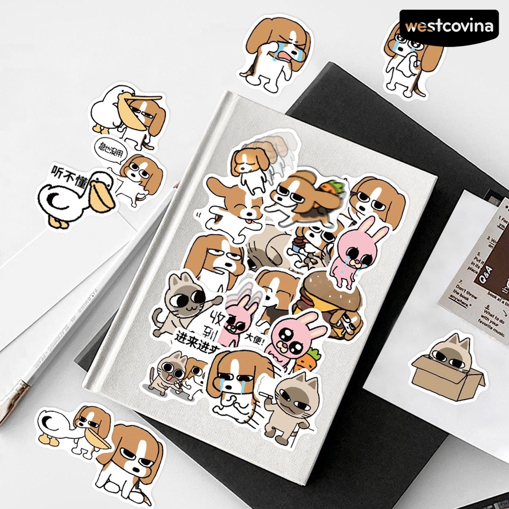 [WSTN]✎Bộ 73 Miếng Dán Hình Động Vật Hoạt Hình Bằng PVC Chống Nước Có Thể Tháo Gỡ Cho Điện Thoại