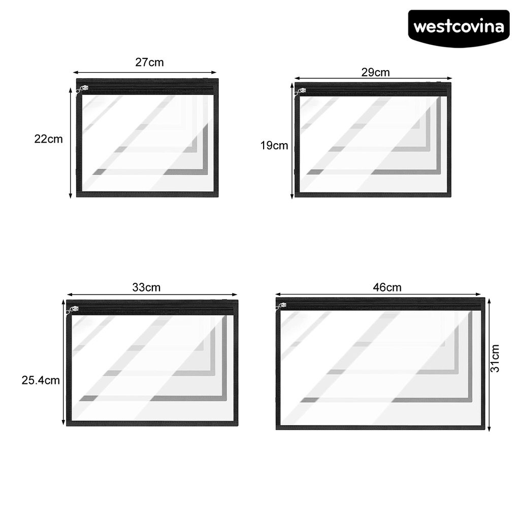 [WSTN] [WSTN]✎Set 6 / 9 / 12 Túi Nhựa PVC Trong Suốt Đa Năng Chống Nước Đựng Đồ Dùng Văn Phòng