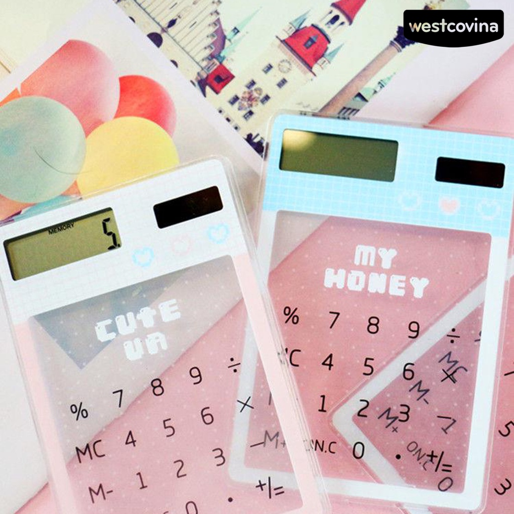 [WSTN] [WSTN]✎Máy Tính Năng Lượng Mặt Trời Đếm Bước Nhanh Trong Suốt 8 Chữ Số