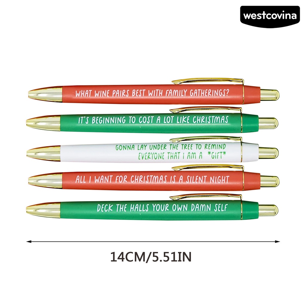 [WSTN]✎Set 5 Bút Bi Họa Tiết Giáng Sinh Dễ Thương