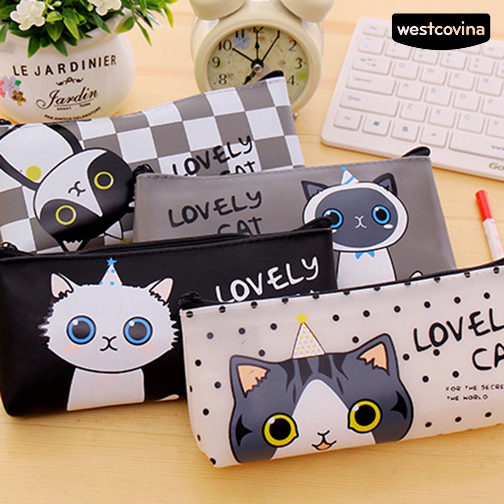 [WSTN]✎Túi Đựng Bút Chì / Đồ Trang Điểm Chống Thấm Nước In Hoạt Hình Dễ Thương Cho Bé