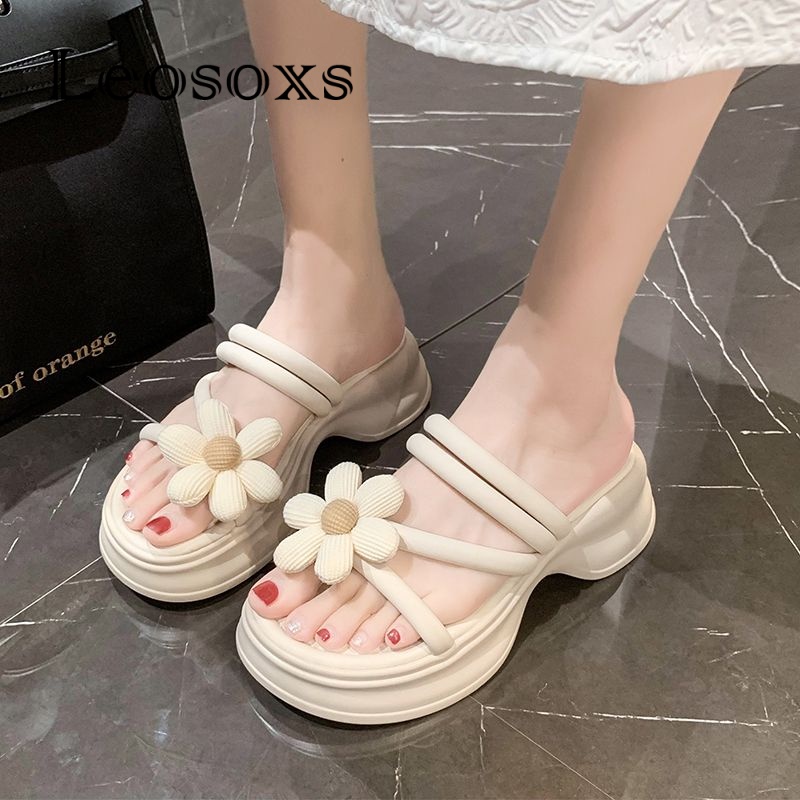 Leosoxs dép sandal nữ dép nữ dép bánh mì nữ dép bánh mì Chống Trượt 070507
