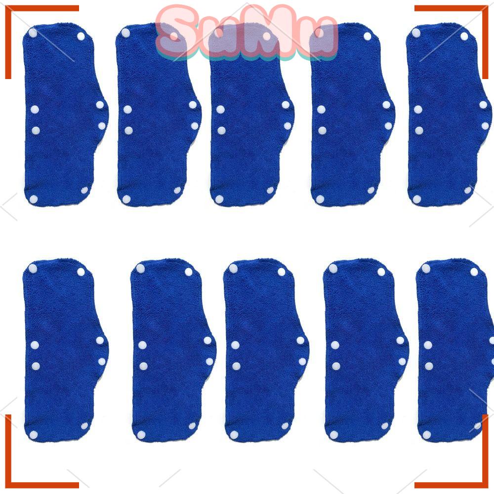 Set 10 Tấm Lót Mũ Bảo Hiểm Bằng Cotton Cứng Màu Xanh Dương Hình Chữ Nhật Có Thể Giặt Rửa