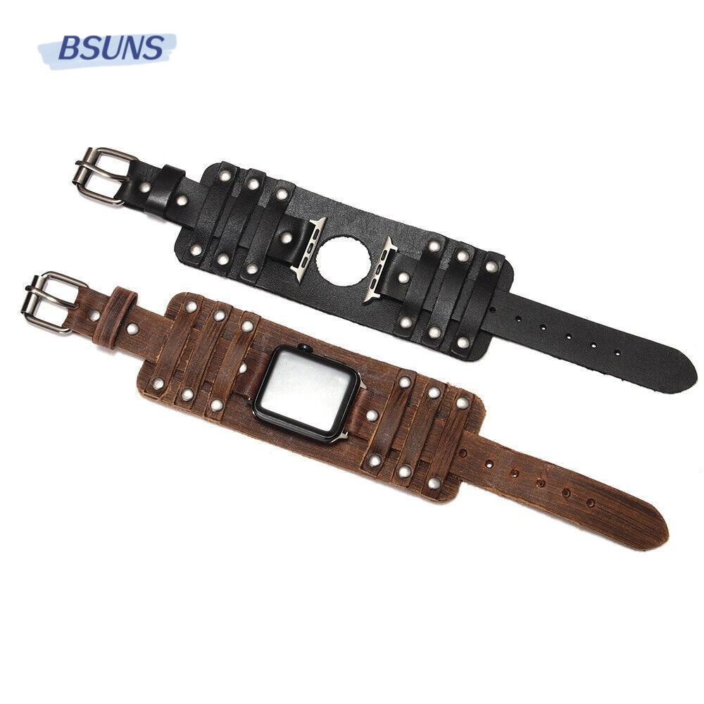 BSUNS Dây Đeo Thay Thế Chất Liệu Da Cho Đồng Hồ Thông Minh Unisex