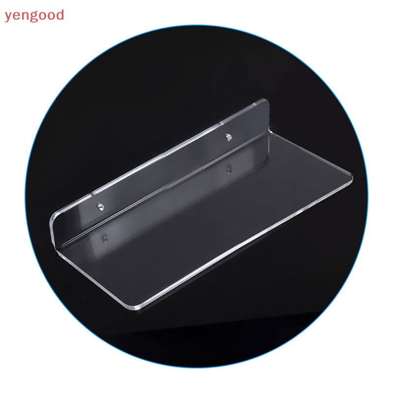 1 Kệ Nhựa Acrylic Trong Suốt Gắn Tường Để Đồ Dùng Nhà Tắm / Phòng Khách Tiện Lợi