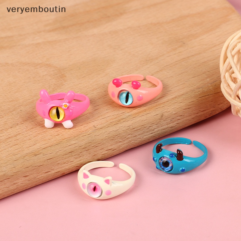 Nhẫn Cưới Dạng Hở Hình Mắt Mèo Màu Xanh Lá Cây Dễ Thương Thời Trang Cho Nữ