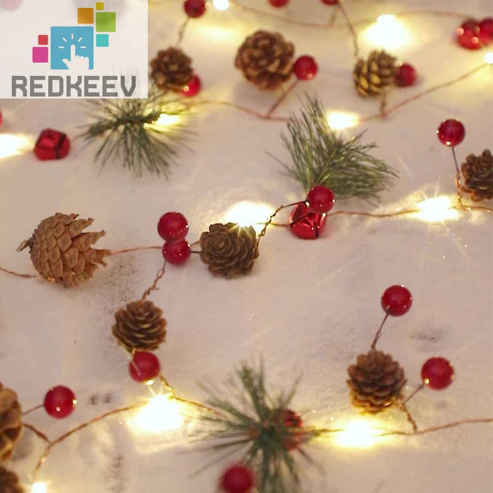 Dây Đèn Led 2M Ánh Sáng Trắng Ấm Trang Trí Giáng Sinh