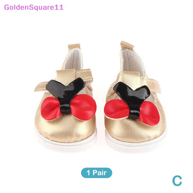 1 Đôi Giày Búp Bê Quai Dán Đính Nơ Xinh Xắn Cho Bé Gái 18inch