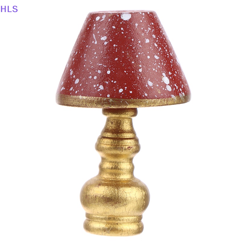 Mô Hình Đèn Bàn Màu Đỏ Phong Cách Retro Dành Cho Nhà Búp Bê 1: 12