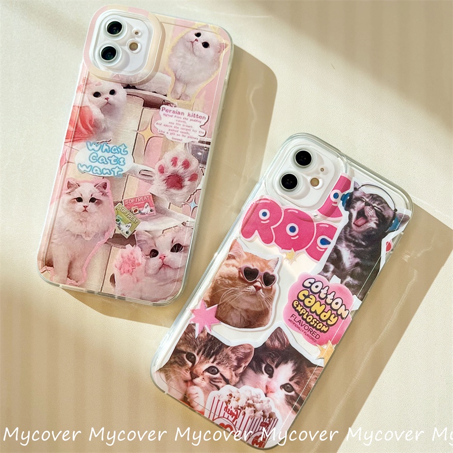 Ốp Điện Thoại Silicone Mềm Chống Sốc In Hình Mèo Cho iPhone 11 12 13 14 Pro Max X Xr Xs 8 7 6 Plus SE 2020