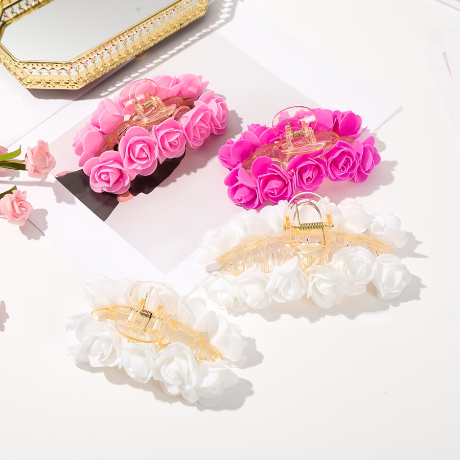 Kẹp Tóc Hoa Hồng Chất Liệu Acrylic Thời Trang Cho Nữ