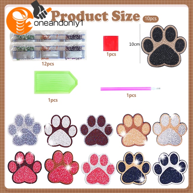 Bộ 10 Đế Lót Ly Cách Nhiệt Hình Bàn Chân Mèo Dễ Thương Diy