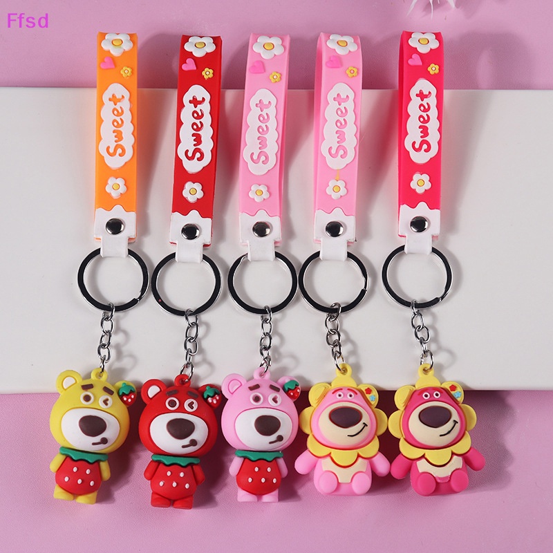 Móc Chìa Khóa Bằng PVC Mềm Hình Gấu 3D Dễ Thương