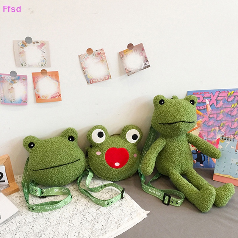 {Ffsd} 1 Túi Đeo Vai Hình Chú Ếch Nhồi Bông Dễ Thương Vui Nhộn Dành Cho Bé Gái