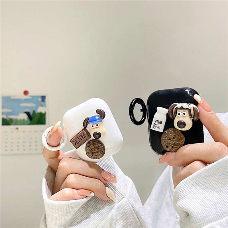 Vỏ Bảo Vệ Hộp Sạc Tai Nghe Airpods 1 2 3 PRO PRO PRO2 Bluetooth Bằng TPU Mềm Bóng Hình Cún Tai Dài 3D Dễ Thương