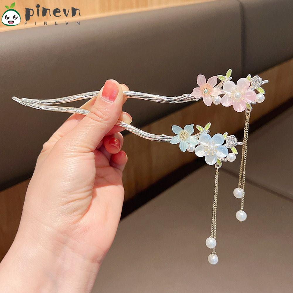 PINEVN Trâm Cài Tóc Tua Rua Bằng Kim Loại Phong Cách Trung Hoa Cho Nữ