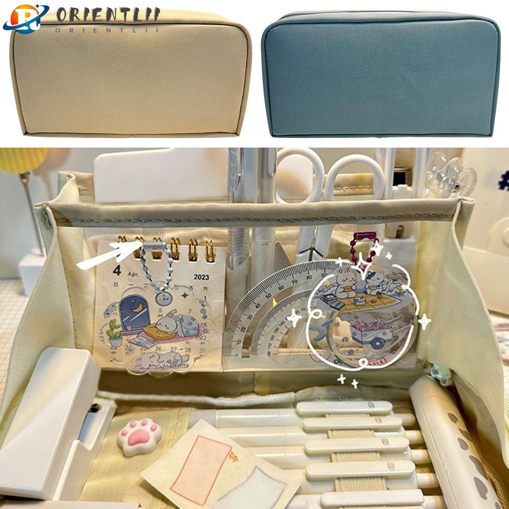 ORIENTLII Túi Đựng Bút Đa Năng Màu Sắc Xinh Xắn