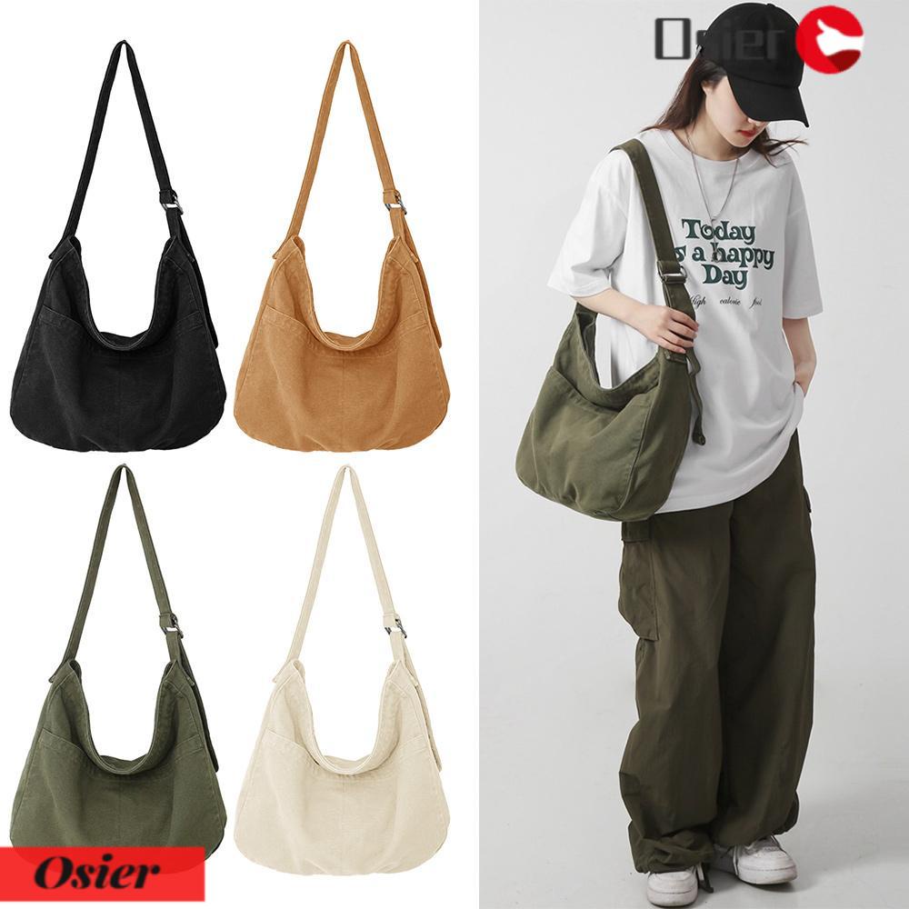 OSIER1 Túi Xách Canva Hobo Nhiều Ngăn Sức Chứa Lớn Đa Ứng Dụng Cho Nam Và Nữ