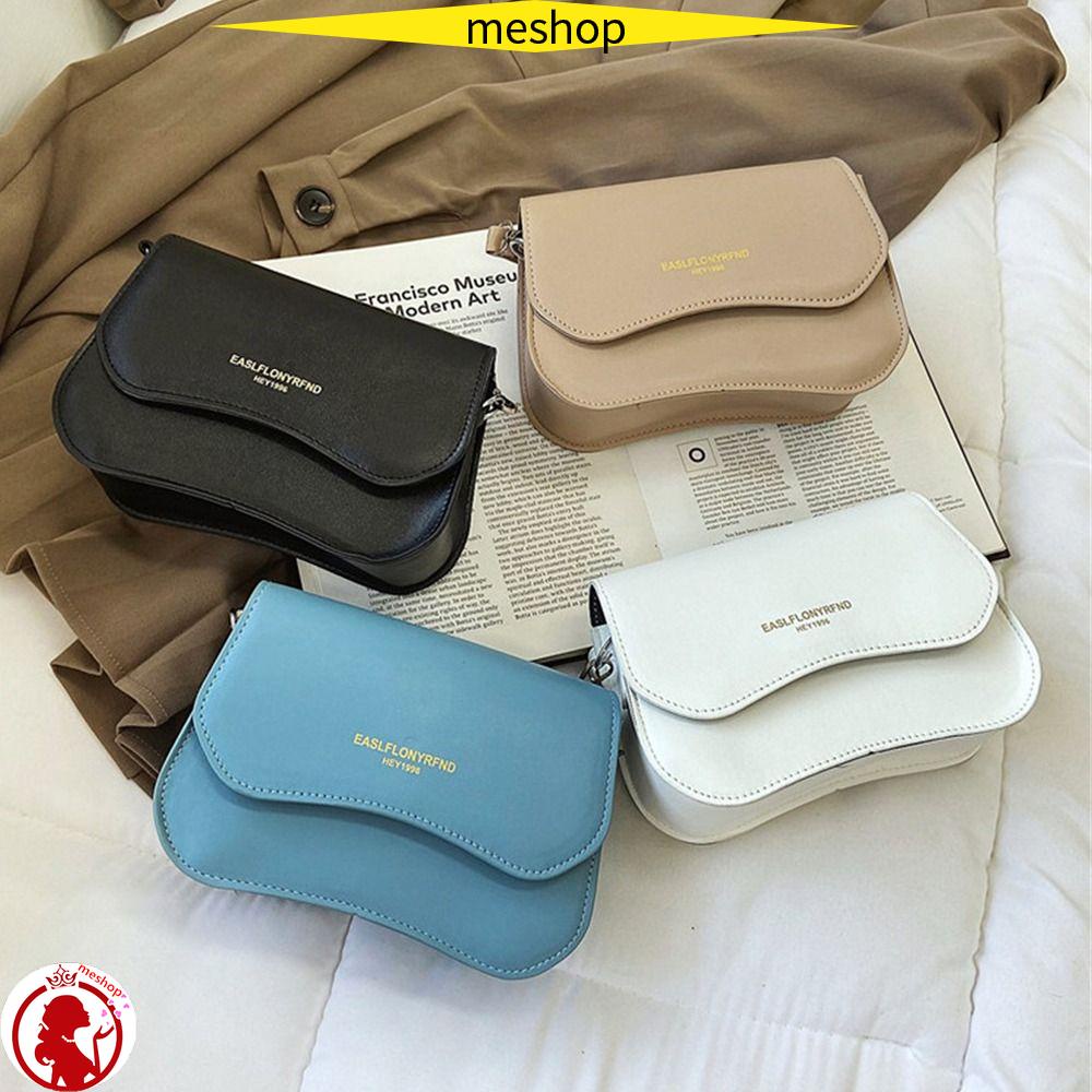 ME Túi Đeo Chéo Bằng Da PU Màu Trơn Chất Lượng Cao