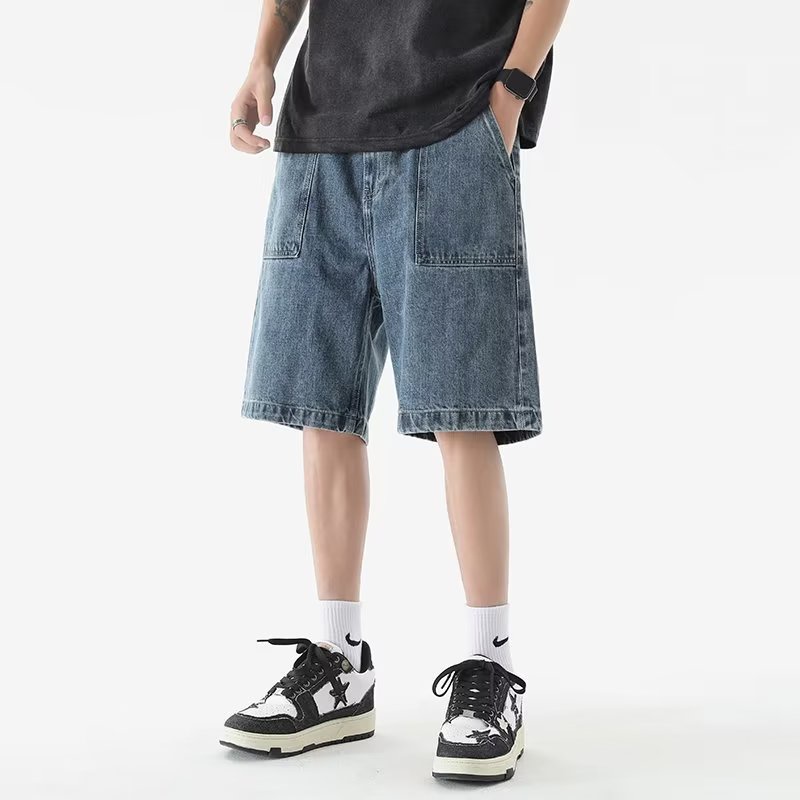 Quần Short Denim Thể Thao Ống Rộng Thời Trang Mùa Hè 2023 Phong Cách Nhật Bản Cho Nam Và Nữ