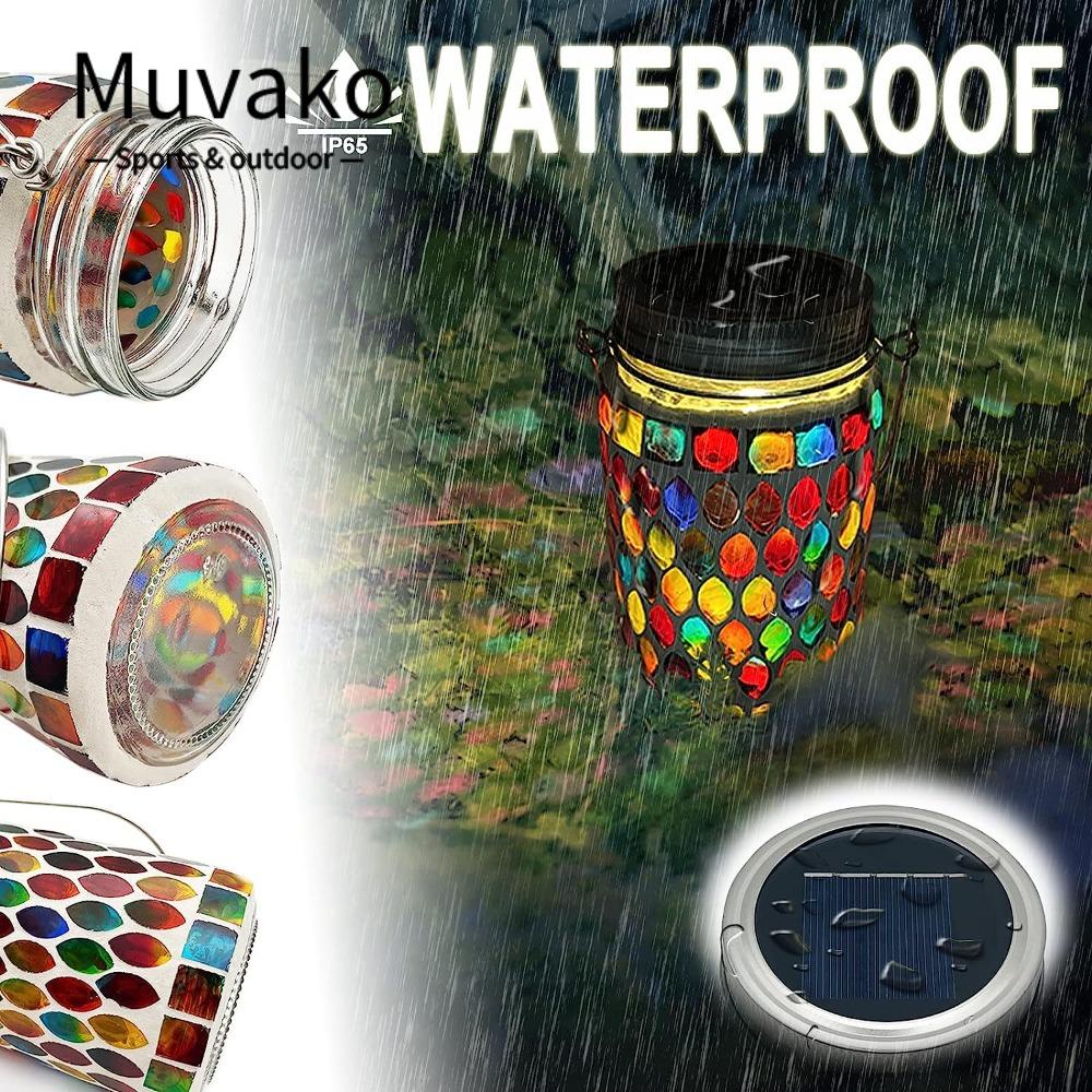 MUVAKO Đèn Treo Lọ Mason Năng Lượng Mặt Trời Chống Nước Vui Nhộn