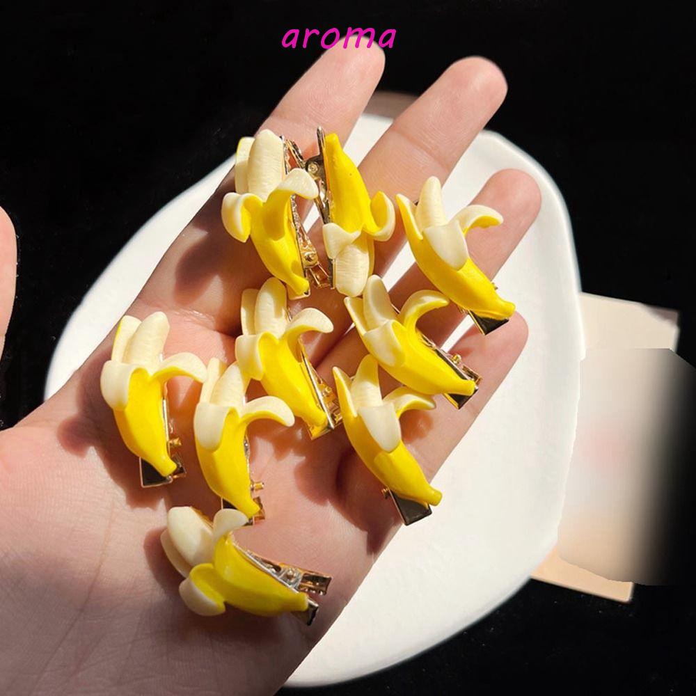 AROMA Kẹp Tóc Giả Hình Trái Chuối Ngộ Nghĩnh Dễ Thương Cho Bé Gái