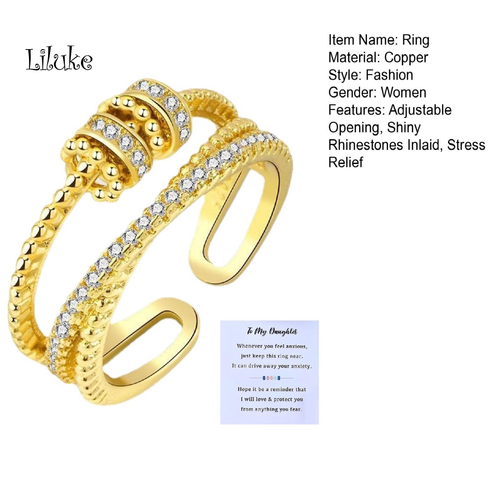 Nhẫn Hợp Kim Trang Trí Hạt Cườm Đính Đá Thời Trang Cho Nữ