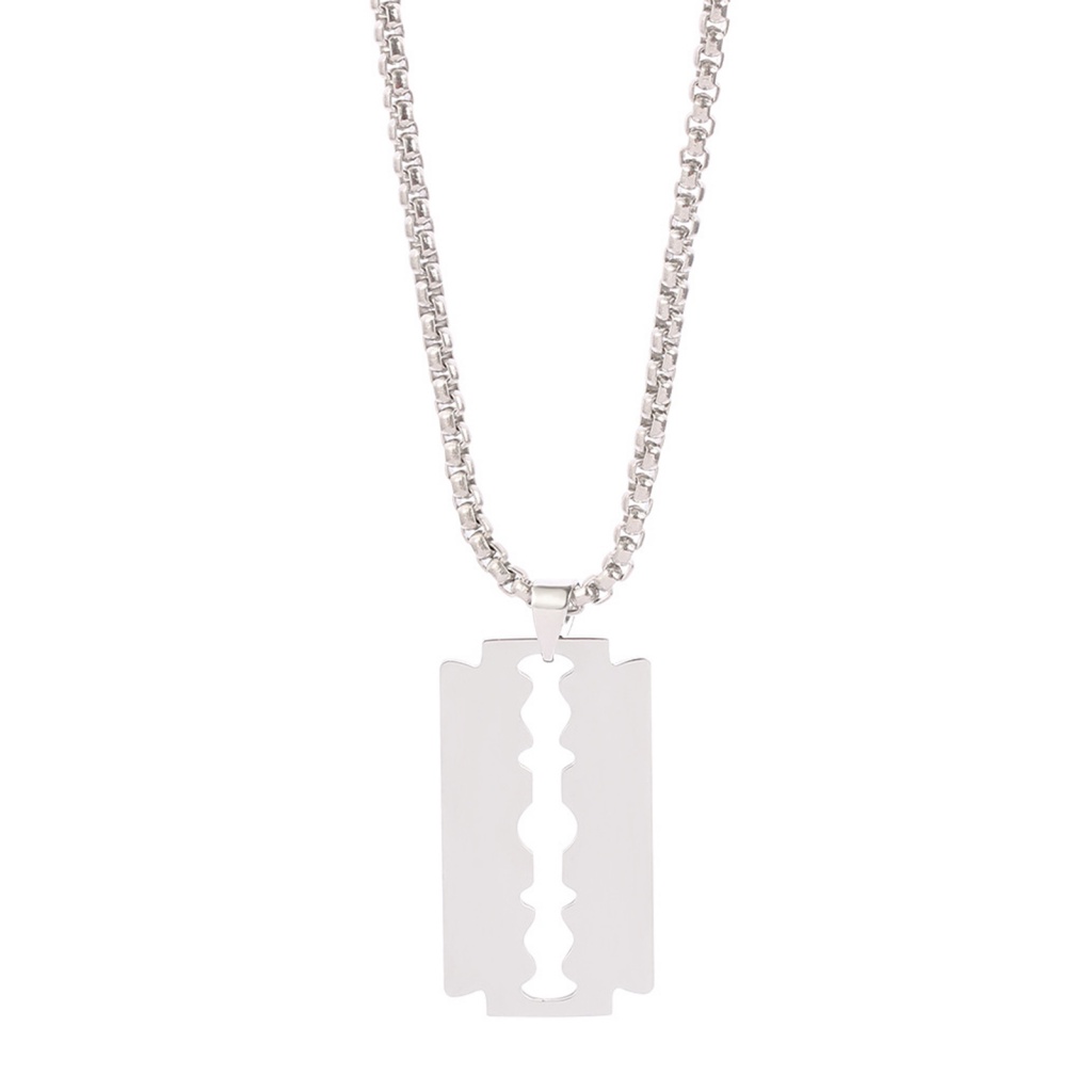 Vòng cổ Bằng Thép Không Gỉ Mạ Điện Mặt Hình Lưỡi Dao Phong Cách Punk Hip Hop Làm Quà Sinh Nhật Hàng Ngày Cho Nam Và Nữ