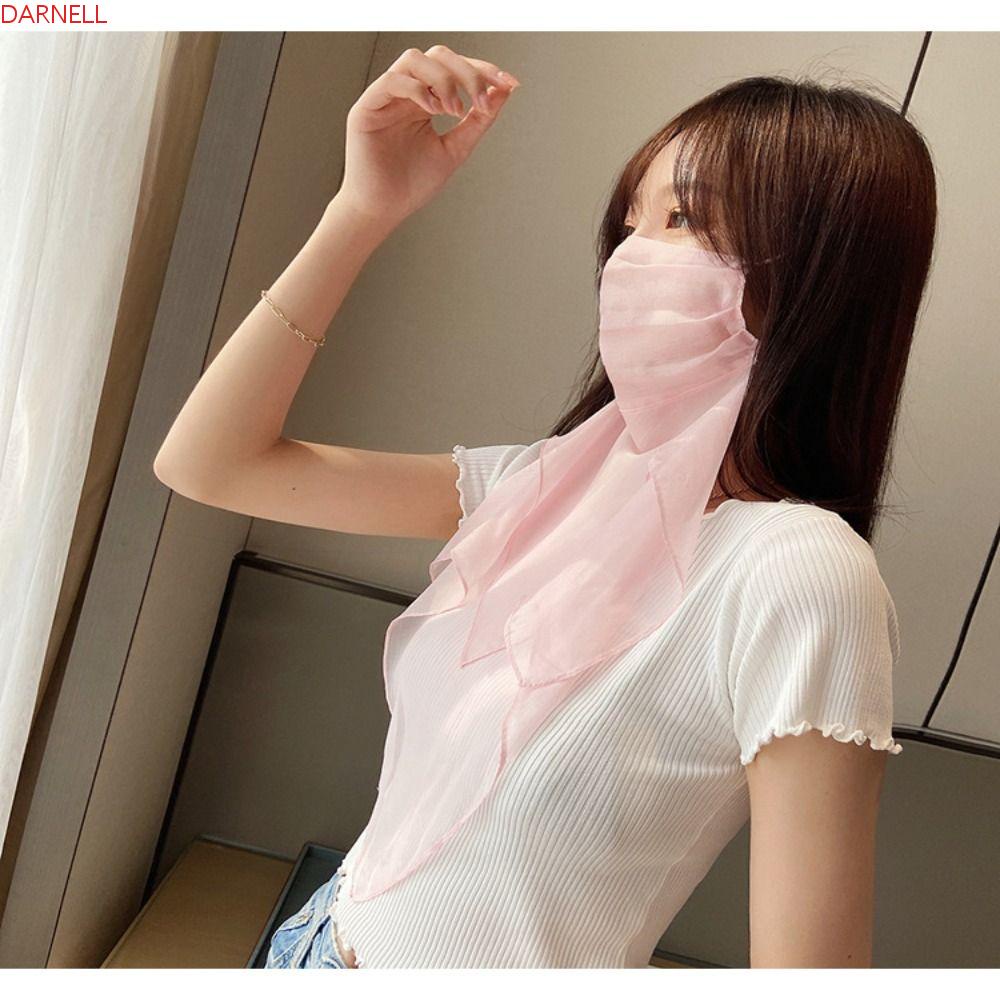 DARNELL Khăn Choàng Lụa Mỏng Che Phủ Toàn Diện Che Mặt Bảo Vệ Toàn Diện Cho Nữ