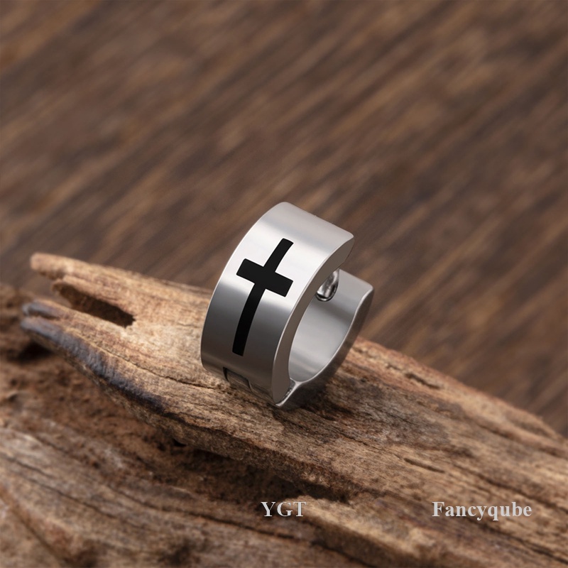 1 Khuyên Tai Hình Thánh Giá Bằng Thép Không Gỉ