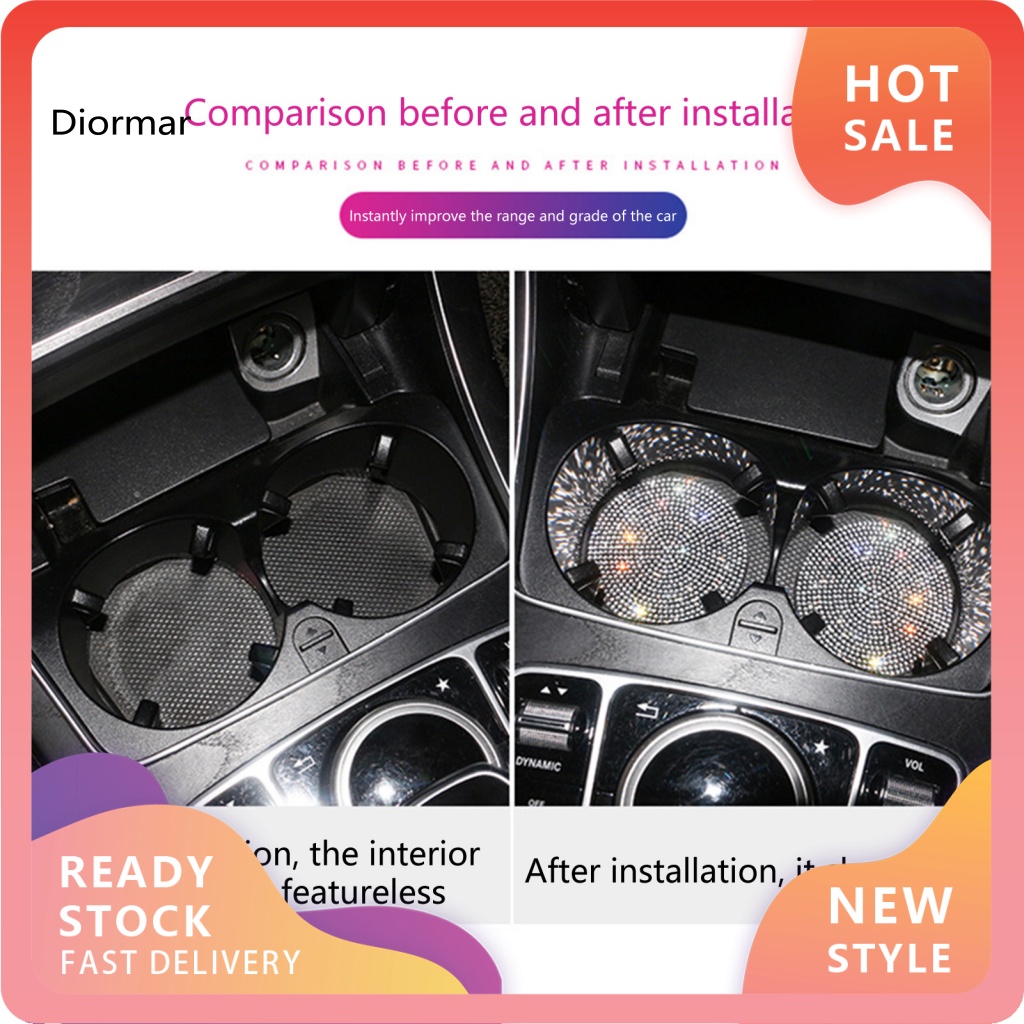 Miếng Lót Ly Hình Tròn Đính Đá Chống Trầy Chịu Nhiệt Tiện Dụng Cho Xe Hơi