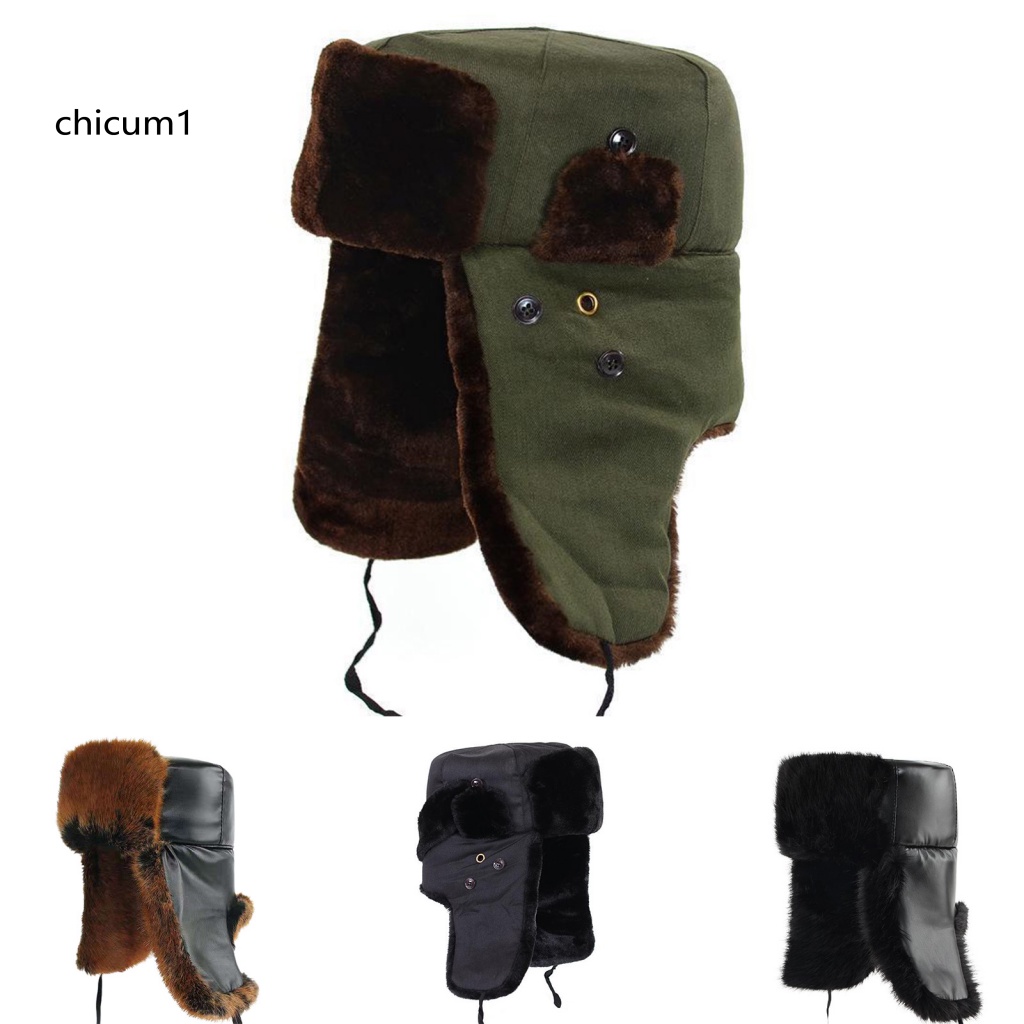 Mũ Che Tai Giữ Ấm Mùa Đông Mềm Mại Thân Thiện Với Làn Da Chống Gió Màu Trơn Dành Cho Nam Nữ