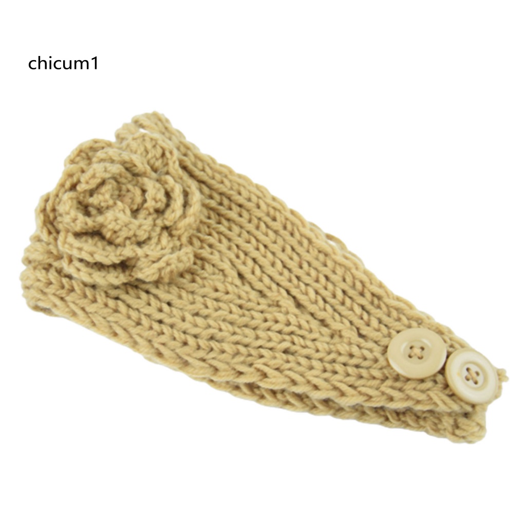 Băng Đô Dệt Kim Cài Nút Giữ Ấm Thoải Mái Cho Nữ