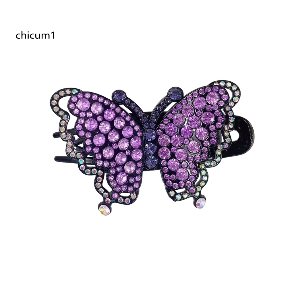 Kẹp Tóc Hình Bướm Đính Đá Nhiều Màu Chống Trượt Trọng Lượng Nhẹ