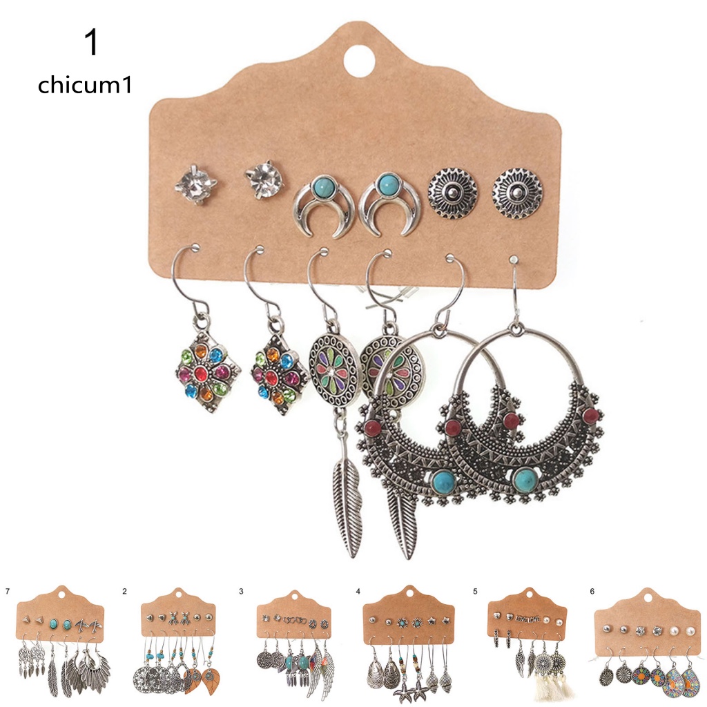 1 Set Khuyên Tai CC 1 Hình Lông Vũ Bằng Hợp Kim Thoải Mái Dễ Phối Đồ