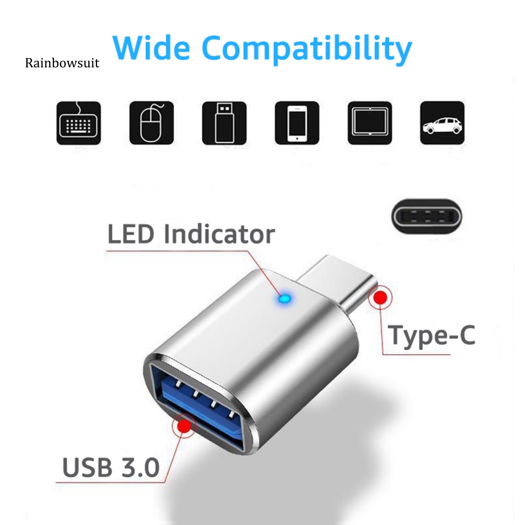 Bộ Chuyển Đổi OTG Tốc Độ Cao Type-C Sang USB Mini OTG Có Đèn Báo Cho Điện Thoại Thông Minh